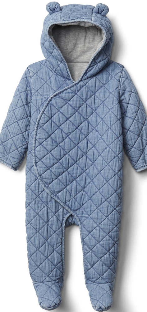 Gap Quilted Chambray Bear One-Piece